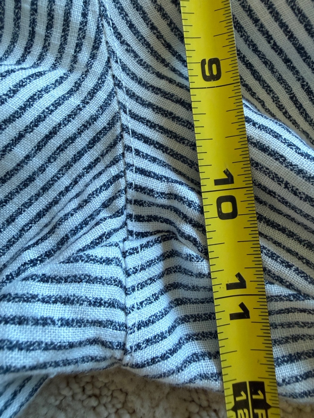 Hard Tail Women’s XL Striped Lightweight Drawstring Cropped Pants - Blue & White - Picture 11 of 11